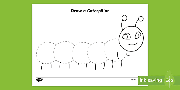 Caterpillar Drawing Tutorial: Kids Drawing Lesson Plan, Spring Art Therapy,  Drawing for Beginners