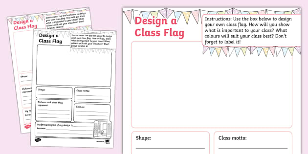 Design a Class Flag (l'enseignant a fait) - Twinkl