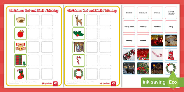 Christmas Symbols Cut and Stick Activity