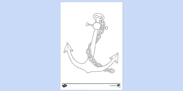 FREE! - Anchor Colouring Sheet, Sea Colouring Pages