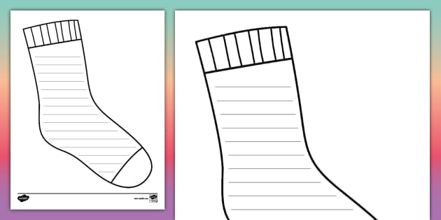 Sock Writing Frame Template (teacher made) - Twinkl