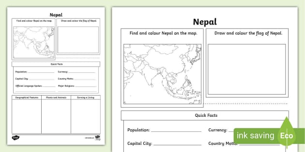 KS2 Nepal Research Activity (teacher made) - Twinkl