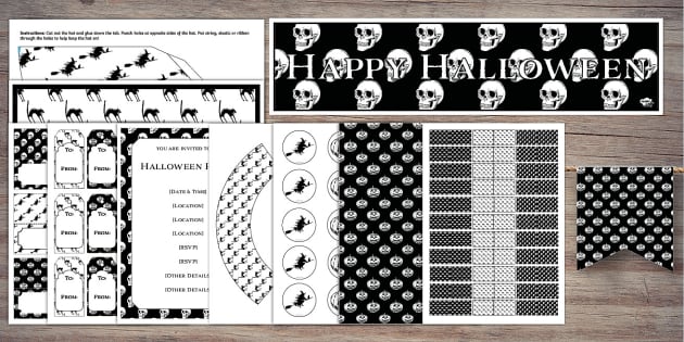Halloween Printables -Black and White Vintage Printables