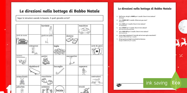 Le Direzioni Nella Bottega Di Babbo Natale Attivita
