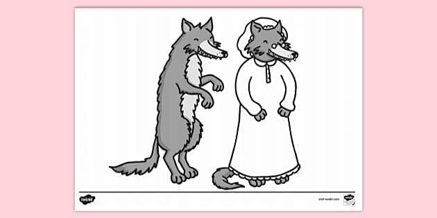 FREE! - Wolf from Red Riding Hood and Granny | Colouring Sheets