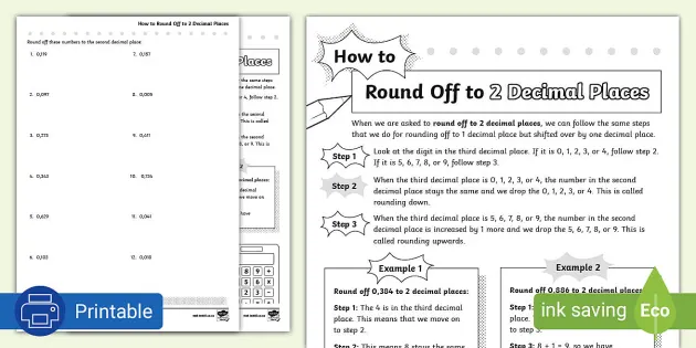 Rounding to 1, 2 and 3 Decimal Places 