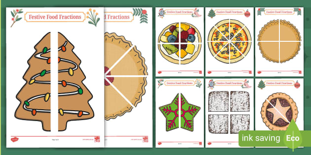 Festive Food Fractions (teacher made) - Twinkl