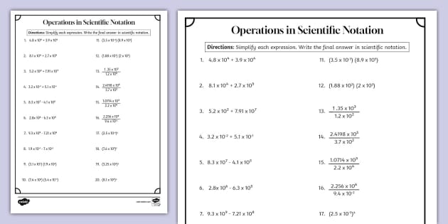 homework practice scientific notation