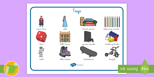 Toys Vocabulary  Libros para aprender ingles, Vocabulario en ingles,  Palabras inglesas