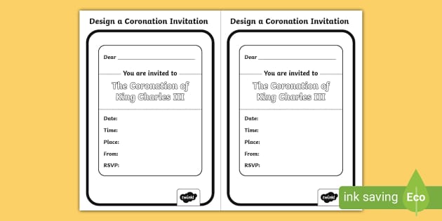 Design a Coronation Invitation Template (teacher made)