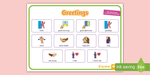 Twinkl Symbols: Greetings AAC Mat - Twinkl