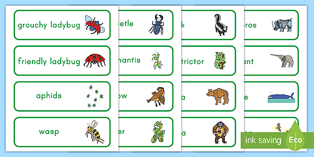 The Grouchy Ladybug Word Cards Teacher Made