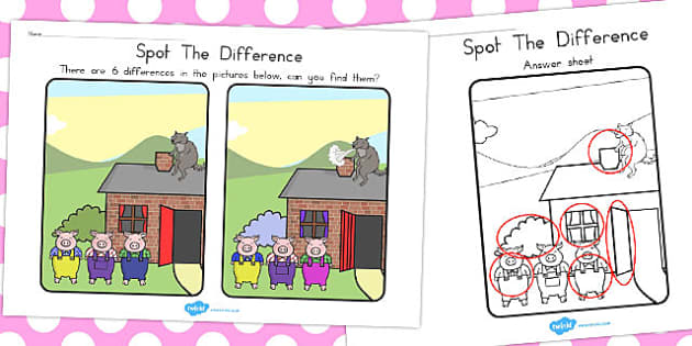 The 3 Little Pigs Spot the Difference Activity - australia