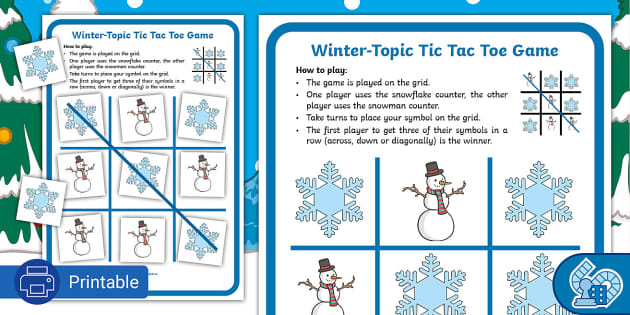 Free Printable Christmas Tic Tac Toe Game