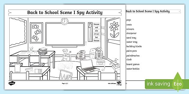 Back to School I Spy Games for Kids