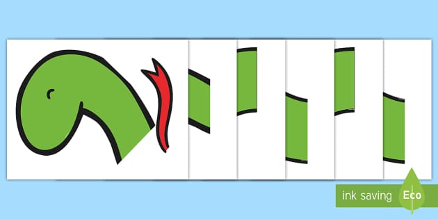 Numbers 1-10 on Counting Snake Cutouts
