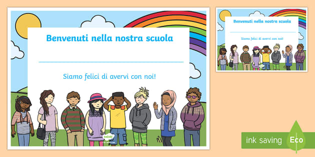 Benvenuti nella nostra scuola certificato Poster - Twinkl