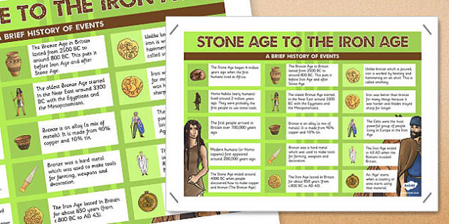 Stone Age to the Iron Age Facts Poster - stone, iron, age, facts