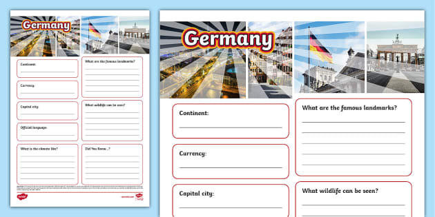 Germany Fact File Template (teacher made) - Twinkl