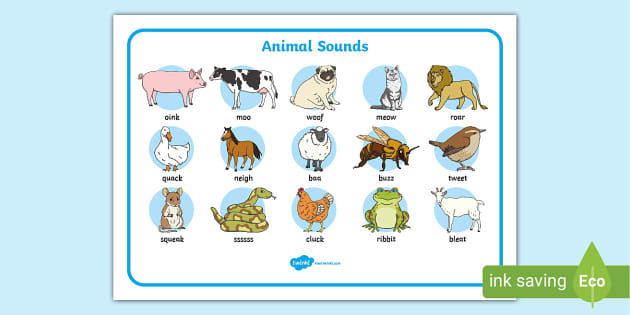 Animal Sounds Word Mat (teacher made) - Twinkl