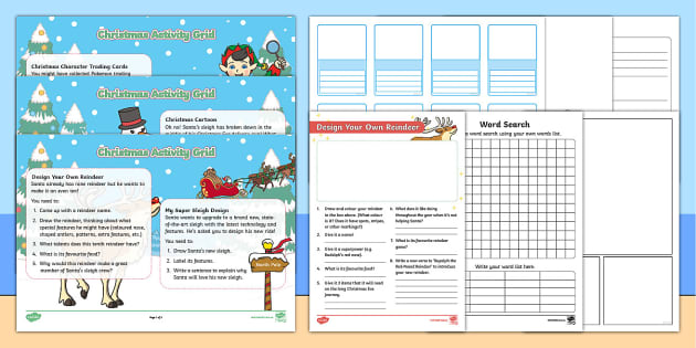 Christmas Activity Grid (teacher made) - Twinkl