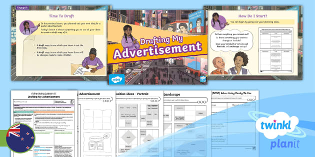 Supporting students to draft an original advertisement.