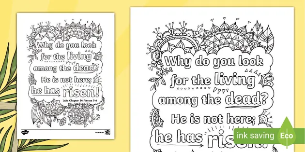 Luke 24:5-6 Coloring Sheet, Teaching Resources
