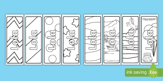 FREE! - Free Lola Name Simple Colouring Bookmarks for Children!