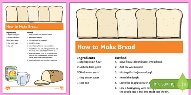 Bread Recipe Sheets (teacher made)