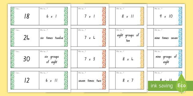 6 7 8 and 9 times tables loop cards teacher made 