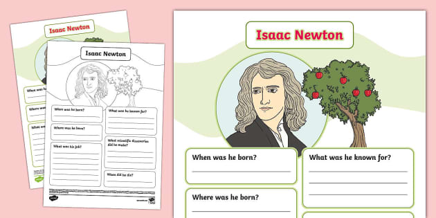 KS1 Isaac Newton Fact File Template (Teacher-Made) - Twinkl