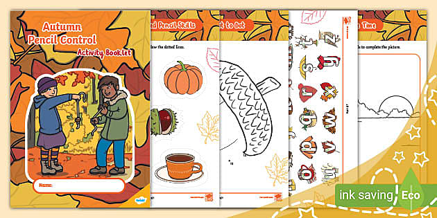 Autumn Pencil Control Activity Booklet (Ages 3-5) - Twinkl