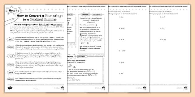 Numbers In Xhosa How to Convert a Decimal Number to a Percentage IsiXhosa