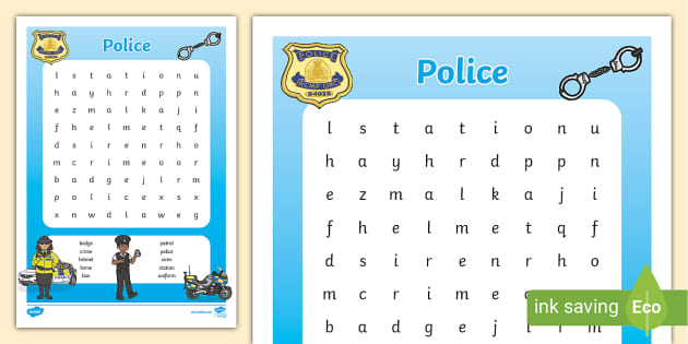 Police Word Search | Children's Puzzles | Twinkl - Twinkl