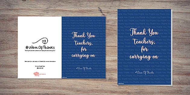 Wave of Thanks Thank You Teachers Card | Twinkl Party