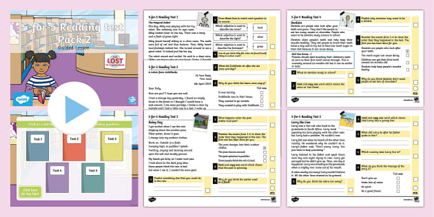 Year 2 SATs Survival: 5-for-5 Reading Test Pack 2 - Twinkl