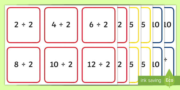 Kids Educational Flash Cards  Set of 144 Division Times Table 