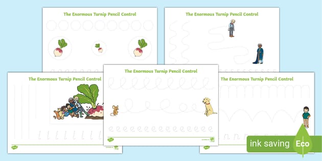 The Enormous Turnip Pencil Control Sheets - Twinkl