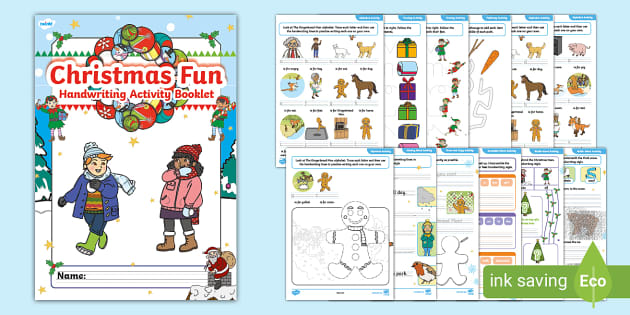 KS1 Christmas Fun Handwriting Activity Booklet - Twinkl