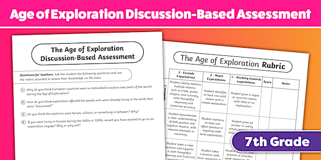 Seventh Grade Age of Exploration Discussion-Based Assessment