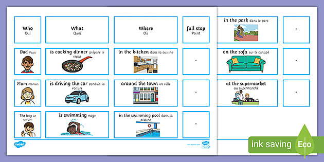 Everyday Sentence Building EAL Cards English/French - Twinkl