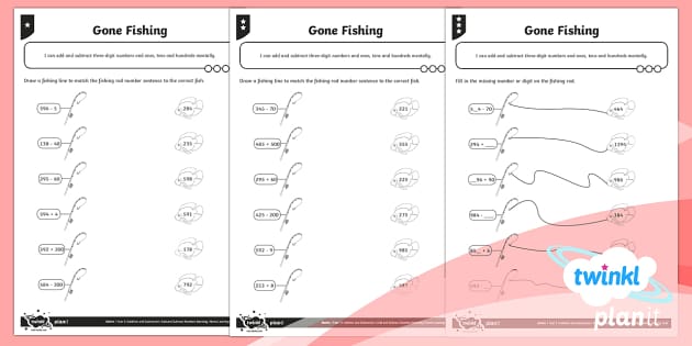PlanIt Maths Y3 Addition and Subtraction Gone Fishing Differentiated Home
