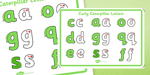 Curly Caterpillar Letter Formation Worksheets
