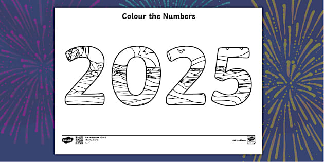 Colour The Numbers New Year 2025 Mindfulness Colouring Page T Tp 7528 Colour The Numbers New Year 2024 Mindfulness Colouring Page 1 Ver 7