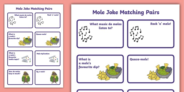 Mole Jokes Matching Cards Teacher Made Twinkl