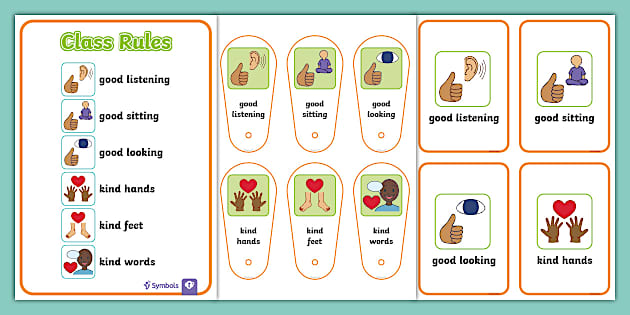 Twinkl Symbols: Class Rules Visuals (teacher made) - Twinkl