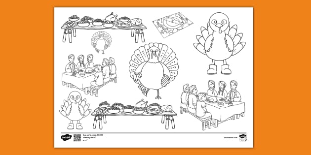 Thanksgiving Doodle Colouring Page (teacher made) - Twinkl