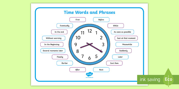 writing instructions using time connectives