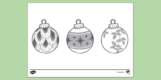 Christmas Baubles Colouring Colouring Sheets Twinkl