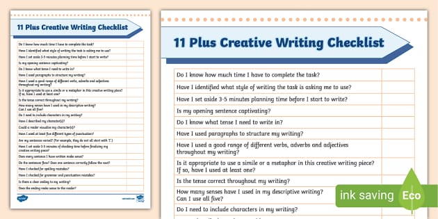 creative writing checklist year 4